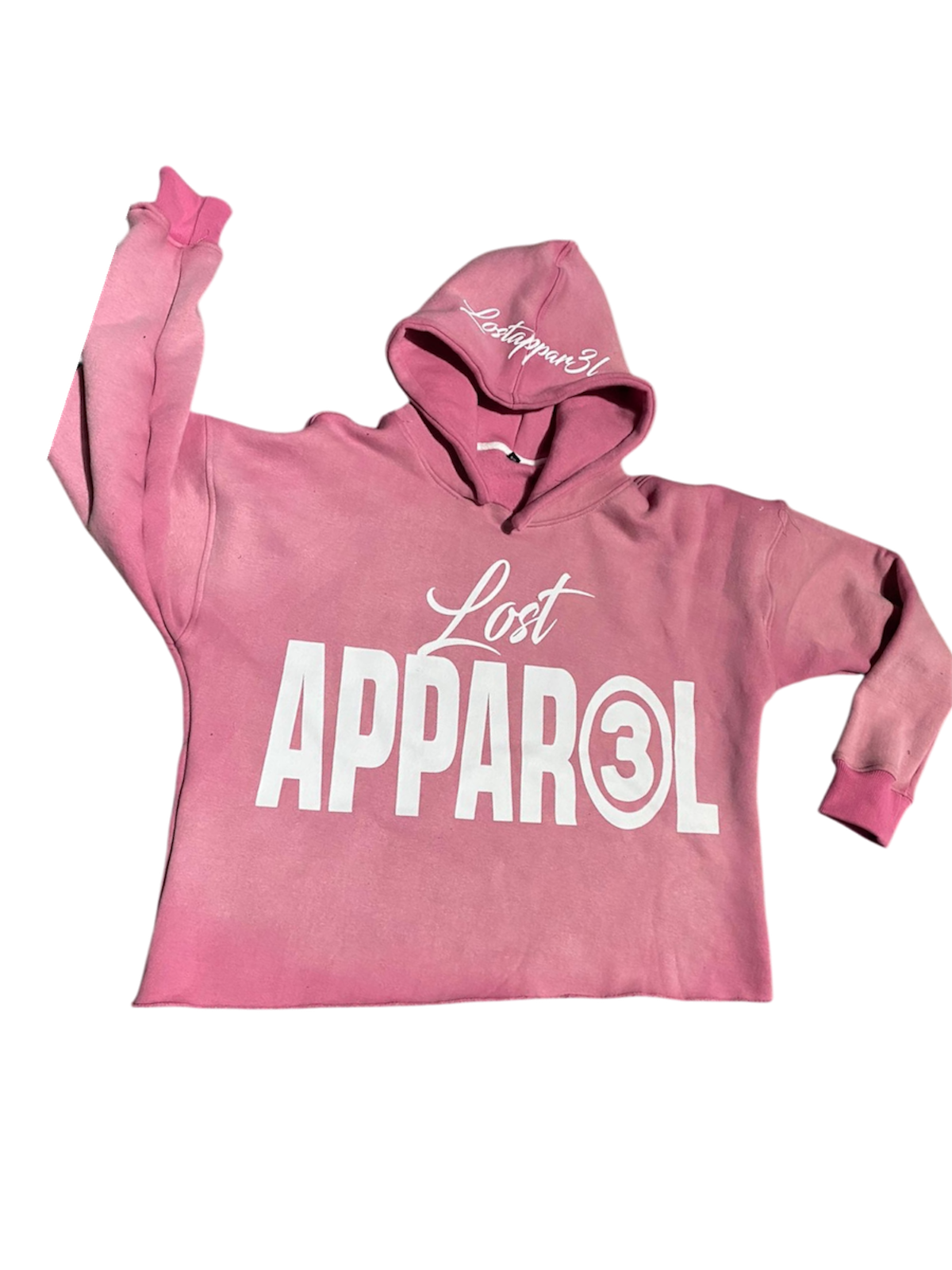 "Pink" V1 Cropped Acid Wash Hoodie