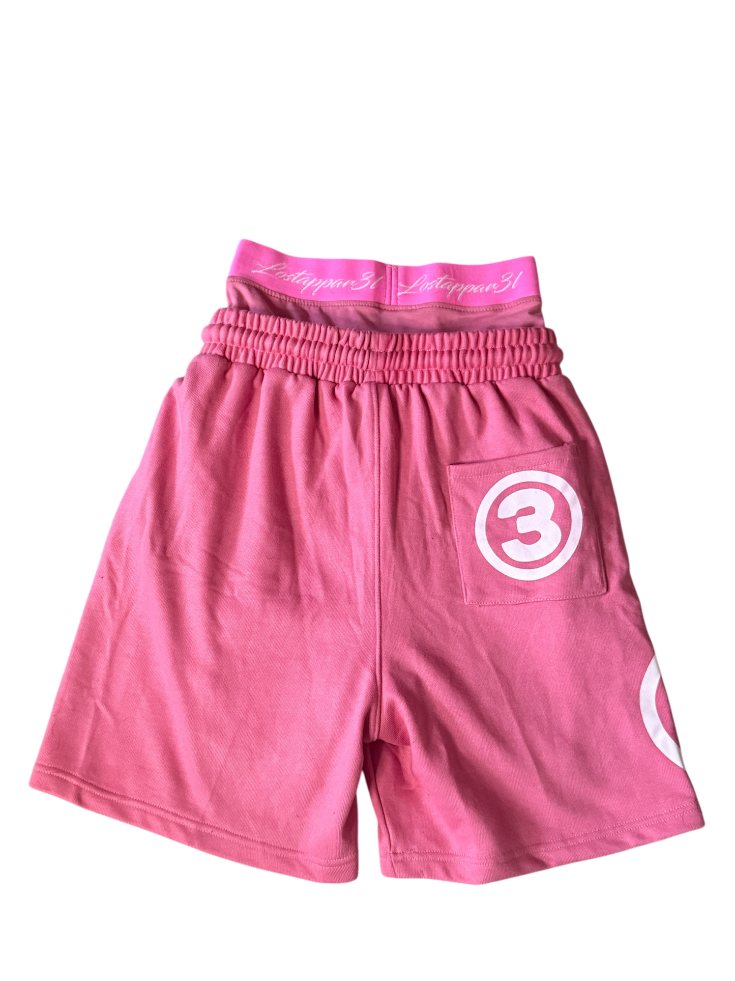 Pink double-waist shorts