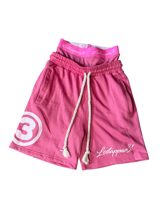 Pink double-waist shorts