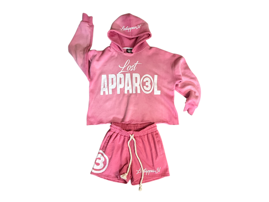 Pink mini short set